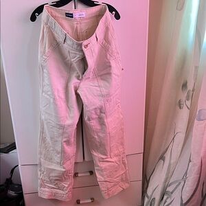 Old Navy high rise straight Cream Cargo Pants